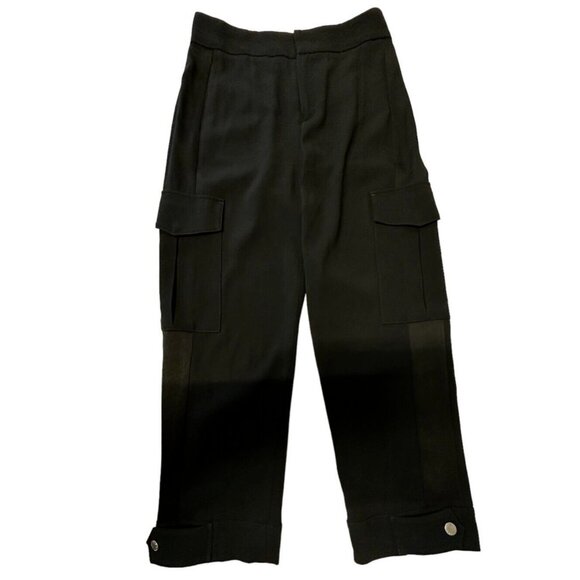 RAG & BONE Black Tuxedo Trim Cropped Cargo Ankle Pants Women Size 00 - Picture 1 of 10